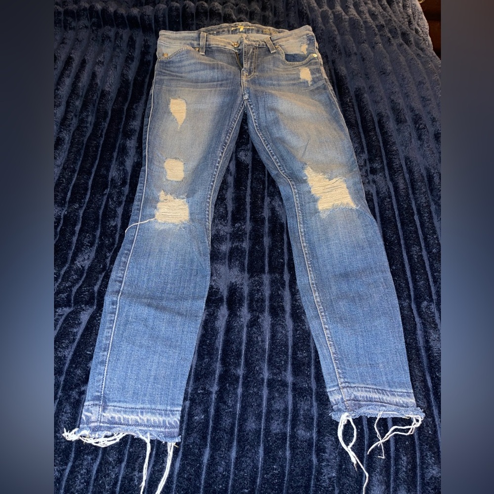7 for all mankind Ripped Skinny Jeans